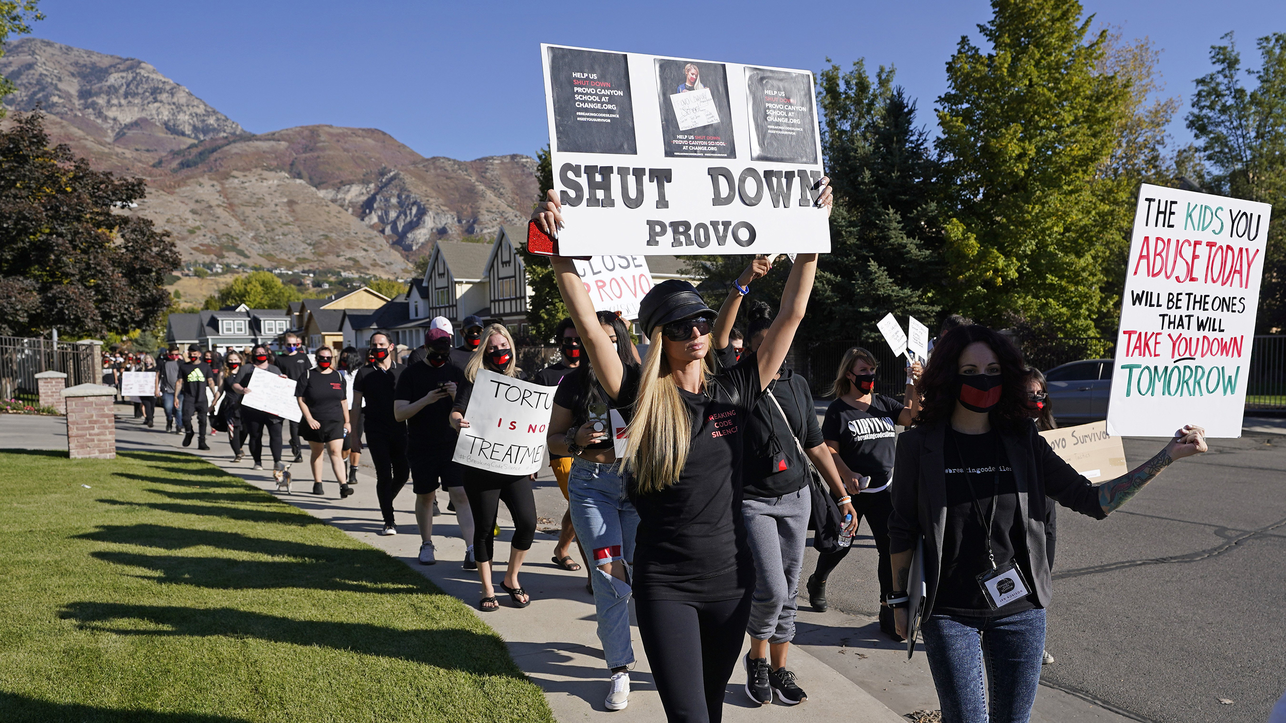 Paris Hilton at the Provo Canyon School protest